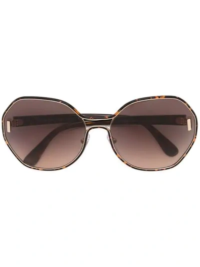 Shop Prada Eyewear Oversized Sunglasses - Black