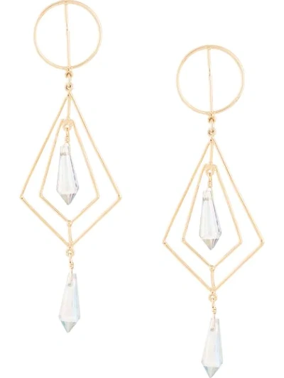 Shop Mercedes Salazar Secret Geometry Diamond-shaped Earrings In Gold