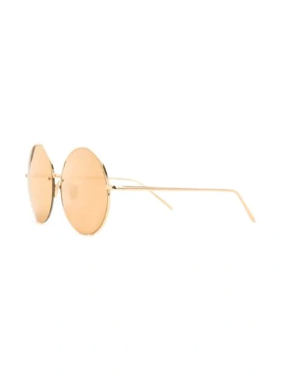 Shop Linda Farrow Round Sunglasses - Metallic