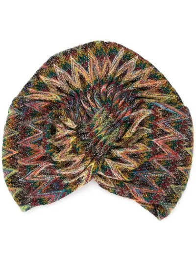 Shop Missoni Turban Mit Zickzackmuster - Mehrfarbig In Multicolour