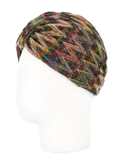 Shop Missoni Turban Mit Zickzackmuster - Mehrfarbig In Multicolour