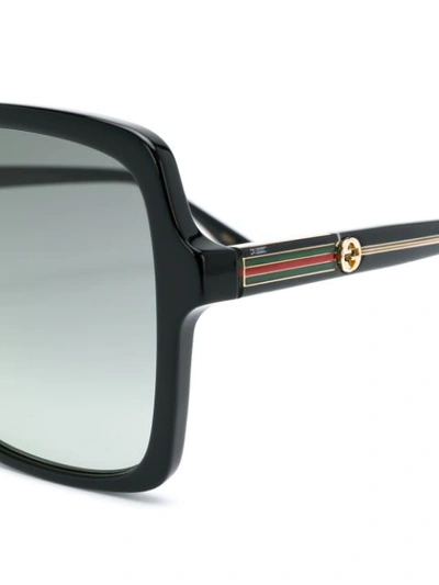Shop Gucci Oversized Shaped Sunglasses In Black