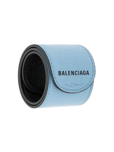 Shop Balenciaga Cycle Logo Bracelet In Blue