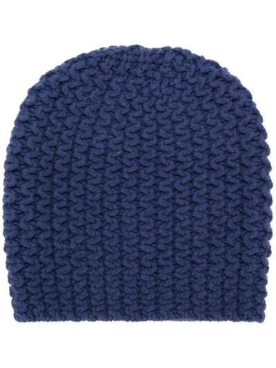 Shop Danielapi Chunky Knit Beanie - Blue