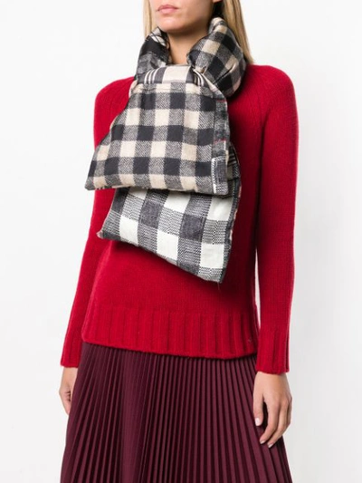 PIERRE-LOUIS MASCIA CHECKED PADDED SCARF - 棕色