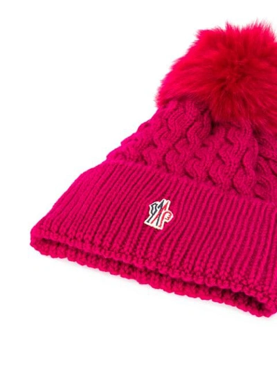 Shop Moncler Pom Pom Beanie In 548 Pink