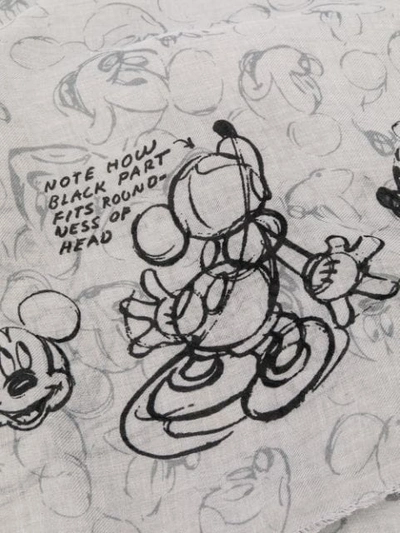 Shop Faliero Sarti Mickey Mouse Print Scarf In Grey