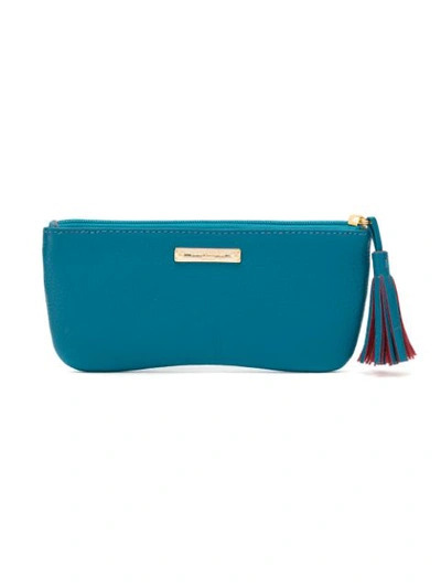 Shop Sarah Chofakian Leather Pouch In Blue