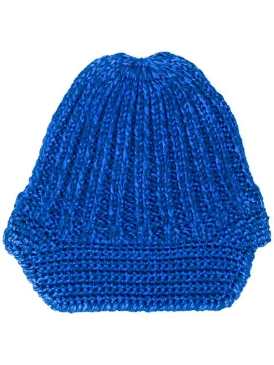 Shop Missoni Knitted Beanie In Blue