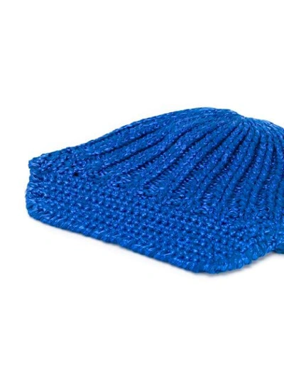 Shop Missoni Knitted Beanie In Blue