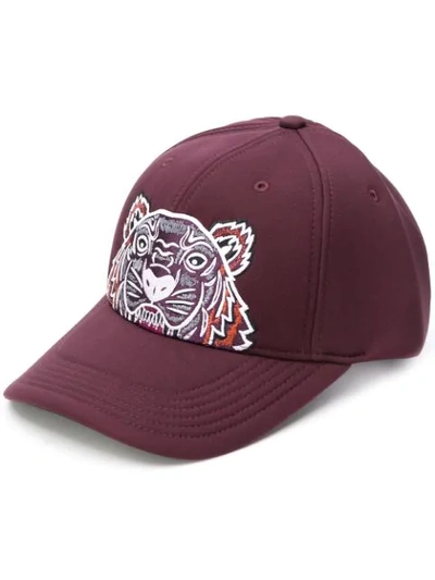 Shop Kenzo Tiger Embroidered Cap - Pink