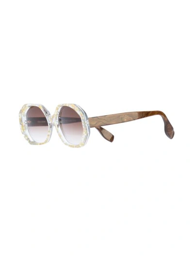 Shop Rosie Assoulin Clear Framed Sunglasses In Yellow