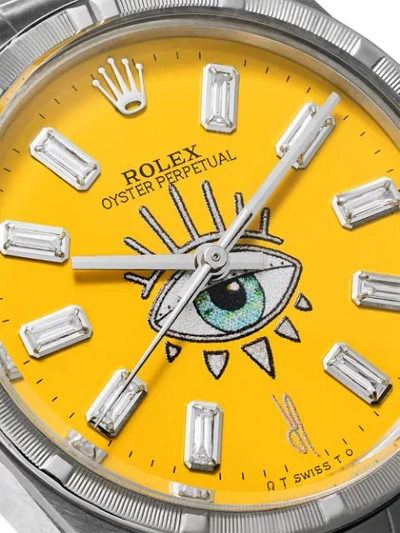 ROLEX眼睛图案不锈钢与钻石腕表