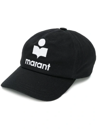 Shop Isabel Marant Embroidered Logo Baseball Cap In Black