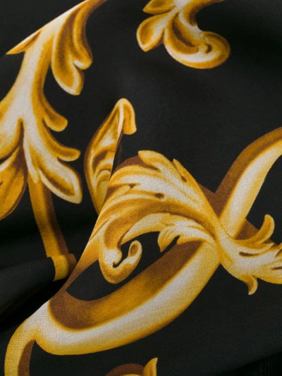 Shop Moschino Baroque Logo Scarf In 001 Black