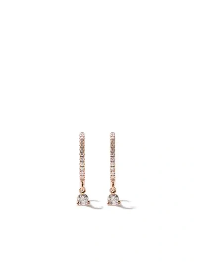 Shop As29 14kt 'mini Charm Drop' Rotgoldcreolen Mit Diamanten In Gold