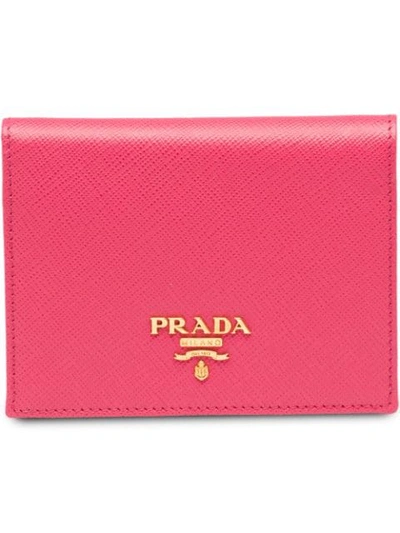 Shop Prada Small Bifold Wallet In Pink
