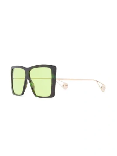 Shop Gucci Oversized Square Frame Sunglasses In Black