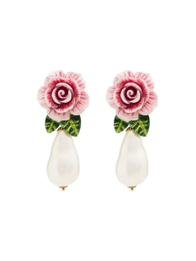 Shop Dolce & Gabbana Rose Charm Earrings