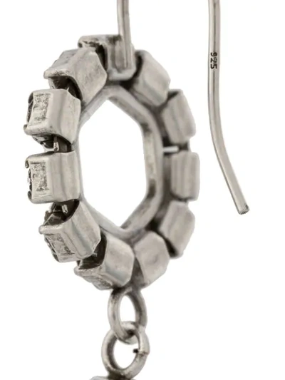 Shop Isabel Marant Embellished Geometric Drop Earrings In Silver