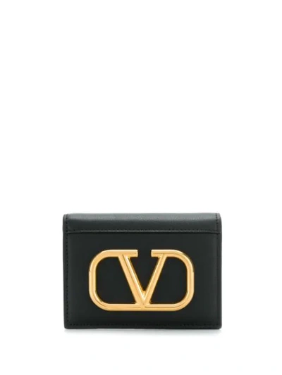 Shop Valentino Vlogo Wallet In 0no Black