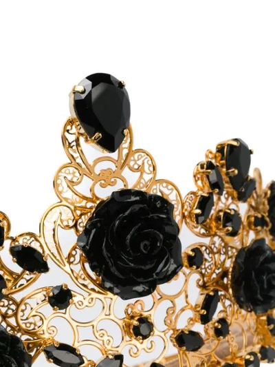 Shop Dolce & Gabbana Crystal And Rose Embellished Tiara In N0011
