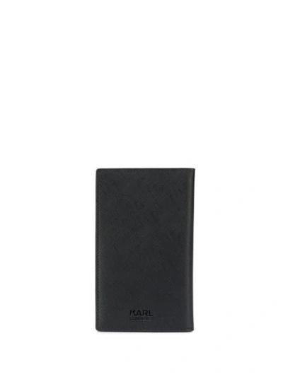 Shop Karl Lagerfeld Ikonik Travel Wallet In Black