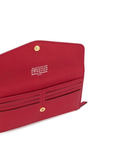 Shop Maison Margiela Envelope Zipped Wallet In Red