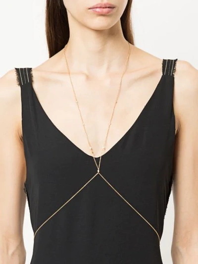 Shop Jacquie Aiche 14kt Yellow Gold Diamond Spaced Out Body Chain In Metallic