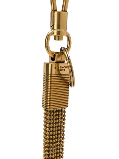 Shop Givenchy Tassel Keychain In Gold