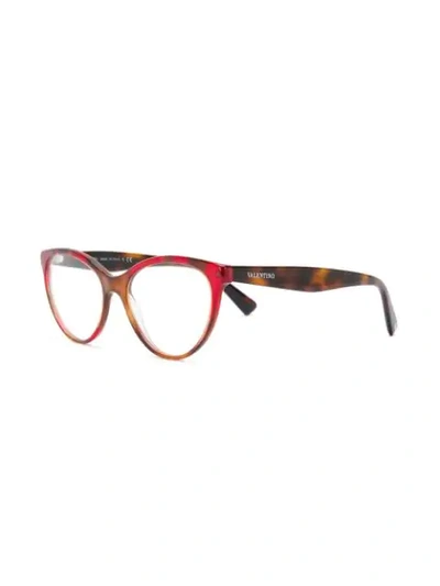 Shop Valentino Cat Eye Shaped Glasses In Red