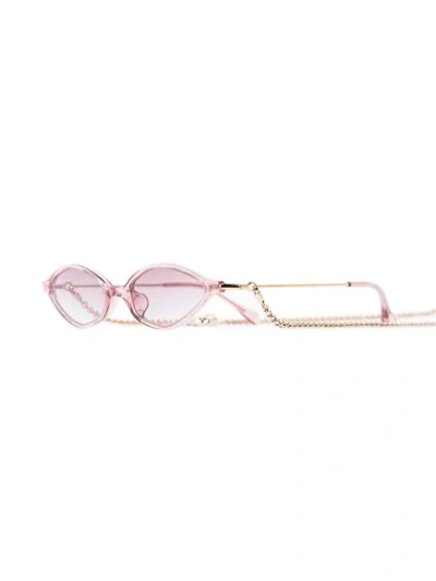 Shop Alessandra Rich Chain-embellished Sunglasses In Brown