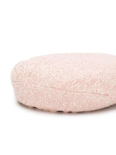 Shop Maison Michel Flore Tweed Beret In Pink