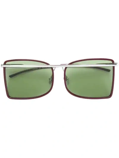 Shop Calvin Klein 205w39nyc Deco Brow-bar Sunglasses - Red
