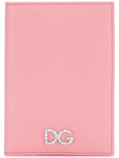 Shop Dolce & Gabbana Logo Passport Cover In Pink