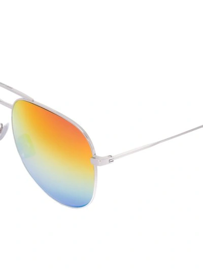 Shop Saint Laurent Silver Tone Classic 11 Aviator Sunglasses