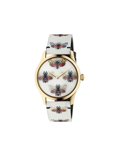 Shop Gucci G-timeless Watch, 38mm In White