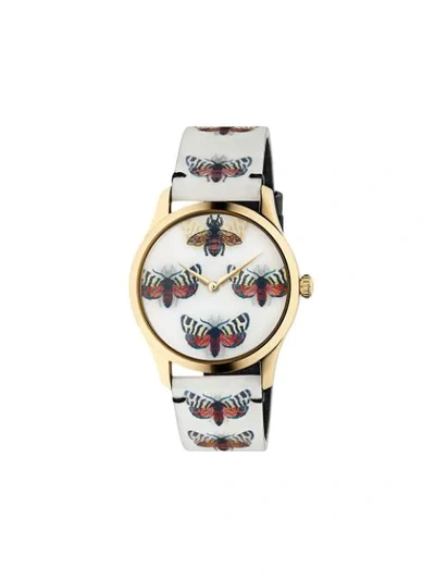 Shop Gucci G-timeless Watch, 38mm In White