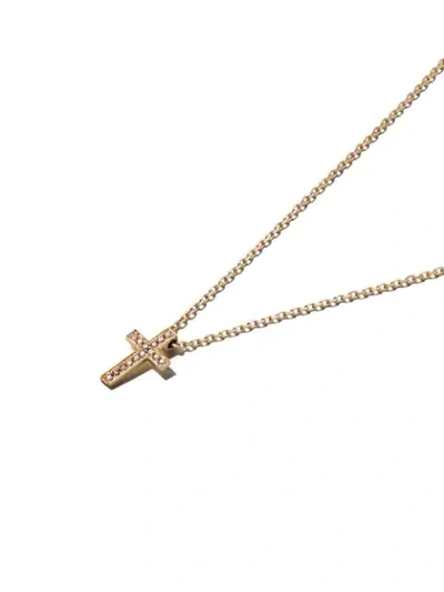 Shop As29 18kt Yellow Gold Mini Charm Cross Diamond Necklace