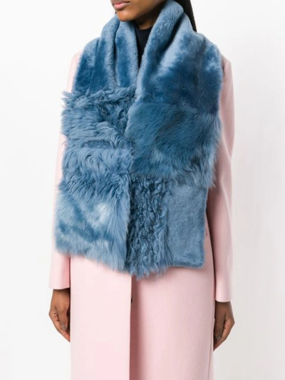 Shop Desa Collection Fur Scarf - Blue