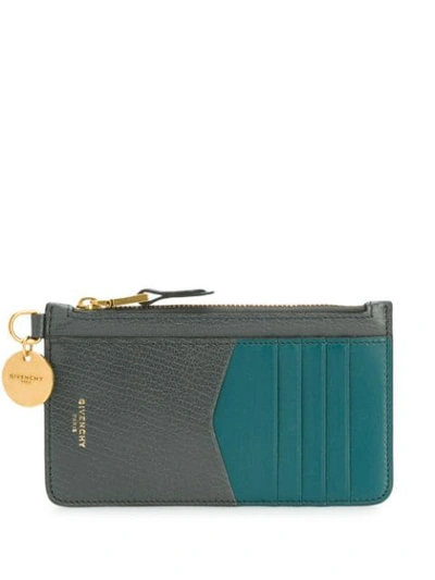 Shop Givenchy Panelled Coin Purse In Blue