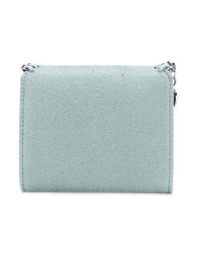 Shop Stella Mccartney Falabella Foldover Wallet In Blue