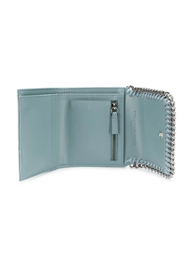 Shop Stella Mccartney Falabella Foldover Wallet In Blue