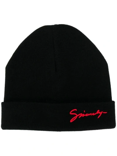 Shop Givenchy Signature Logo Beanie In Black