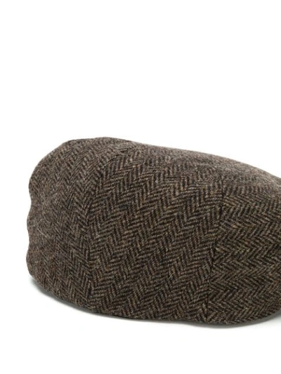 Shop Isabel Marant Herringbone Textured Hat In Brown