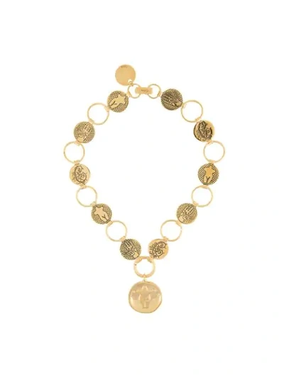 Shop Chloé Emoji Necklace In Metallic