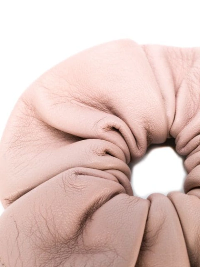 Shop Manokhi Leather Hair Scrunchie In Pink