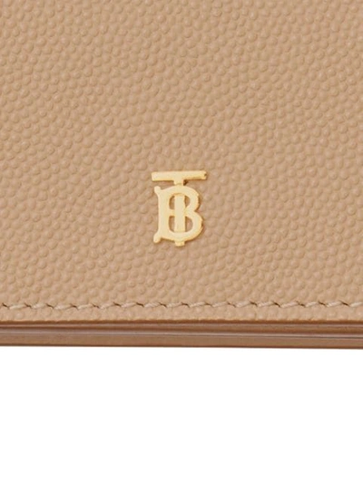 Shop Burberry Grainy Leather Card Case With Detachable Strap In Neutrals