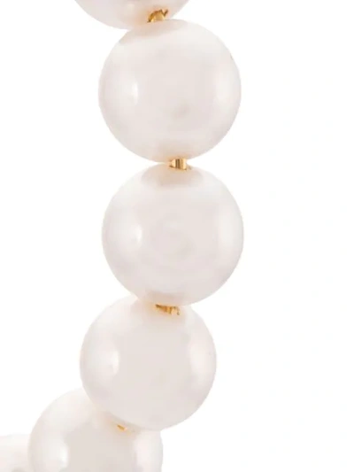 Shop Lele Sadoughi Pearl Hoop Earrings In White