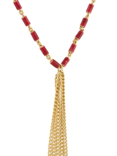 Shop Isabel Marant Enamelled Tassel Necklace In Metallic